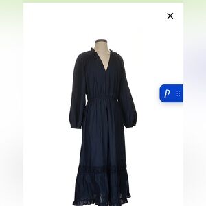 tuckernuck Anna cate navy blue maxi dress with ruffles - like new size small